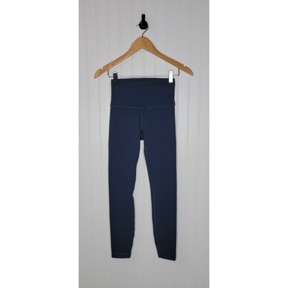 lululemon athletica Pants - Lululemon Wunder Train High-Rise Tight 24" Blue‎ Women's Size 4 Luxtreme